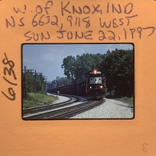 Vintage 35mm Slide 1997 Norfolk Southern NS 6632 Train Knox Indiana Railroad picture