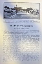 1909 India in Transition Calcutta illustrated picture