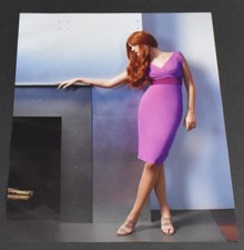 2008 Print Ad Fashion Lady Legs High Heels Redhead Gorgeous Purple Dress Smooth picture