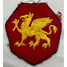 Vintage US Army 108th Infantry Division Patch Golden Griffin Red Yellow WWII SSI picture