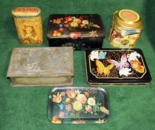 Vintage Metal Tin Lot of 6 1920s Whitman's Massilly France Hershey's Butterfly picture