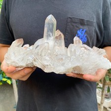 4.1lb Natural Clear White Quartz Crystal Cluster Rough Healing Specimen picture