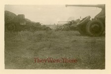 WWII photo- 436th Anti Aircraft AW Battalion- ROWS of US AA ARTILLERY GUNS* picture