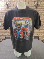 Harley Davidson Vtg 1991 So Many Highways So Little Time Mens Lg Single Stitch picture