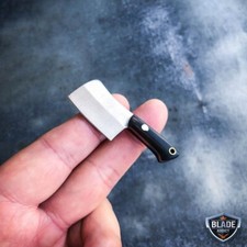 WORLDS SMALLEST WORKING FIXED BLADE KNIFE Tiny Miniature REAL Cleaver Wood NEW picture