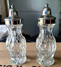 Fostoria Heritage? Crystal Salt and Pepper Shakers picture