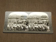 VINTAGE STEREOVIEW STEREOSCOPE CARD MEI-SHAN PEKING CHINA PALACES FORBIDDEN CITY picture