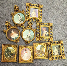 Vintage Lot 9 Made in Italy Ornate Mini Picture Frames Victorian Style picture
