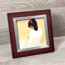 Asian Woman Nguyen Thanh Binh Wall Print Picture VTG Brown/Silver Frame Art Gift picture