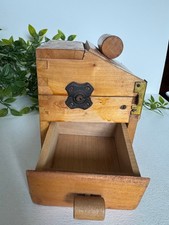 Vintage Italian Hand Crank Food Grater Wood Box Drawer Igienica Brevettata Nº 0 picture