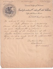 1894 IOOF Odd Fellows Lodge Fort Scott Kansas Letter picture