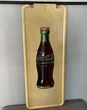 Original 1948 Coca Cola Soda Sign Bottle Pilaster Coke picture