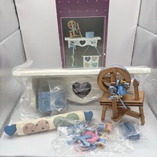 VTG NOB House of Lloyd Sara's Sewing Shelf Miniature Set Complete Country Decor picture