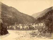 France, Saint-Sauveur, Vallée de la Tinée Vintage Albumen Print.  Albu print picture
