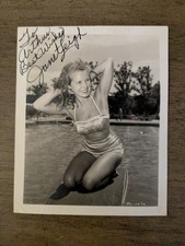 Janet Leigh Vintage Signed 4x5 Inch Photo With Inscription On Back picture