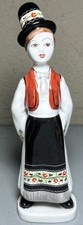 Vintage Holloháza Hungary Porcelain Figurine Matyó Folk Costume Attire Boy 7.5” picture