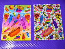 Vintage Lisa Frank Food-Themed Sticker Sheets Two Variations S121 picture