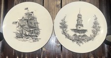 Vintage Lenox 2 Plates drawing Barbara H. McBride 4th & 5th in Series/Eagle/Ship picture