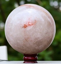 HUGE 150MM Red Azeztulite Crystal Sphere Chakra Healing Energy Gemstone Ball picture