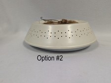 Vtg MCM Atomic Age Galaxy Saucer Flush Ceiling Milk Glass Star Side Holes 13.75
