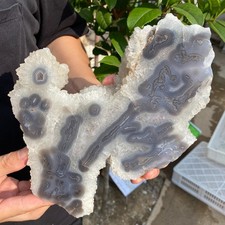 1750G Natural banded Moss Agate crystal slice rough mineral specimen picture