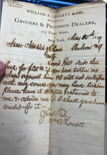1879 New York William Leggett Grocer Provision Letterhead Signed Legal Letter picture