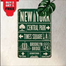 Central Park Nature Landscape City Travel Souvenir Round Metal Tin Sign Plaque picture