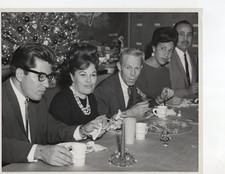 VTG  1960s Photograph Corporate America Christmas Dinner Formal Tie Dresses 8x10 picture