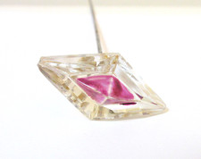 Antique Hatpin Cut Glass Diamond Shape Purple Center picture