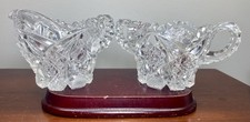 ATQ  c1911 EAPG Imperial NuCut Star & Cane Sawtooth Rim Sugar & Creamer Signed picture