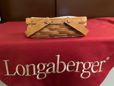 LONGABERGER SMALL LOAF BASKET SET W/2 SWING HANDLES picture