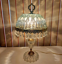 Vintage Michelotti Crystal Lamp Boudoir Parlor Light 30 Prisms Holland Works picture