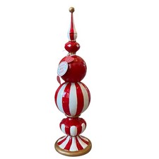 Peppermint Square 18.5in Peppermint Finial Red & White Christmas Holiday Decor picture