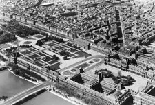 An aerial view Paris Louvre museum Tuileries gardens right bank Se- Old Photo picture