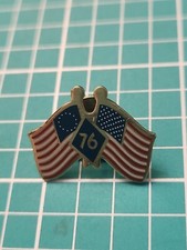 Vtg 1976 Bicentennial Flag Gold Tone Lapel Hat Pin picture