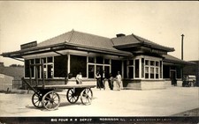 Robinson IL Big Four R.R. Depot c1910s Real Photo Vintage Postcard bhn picture