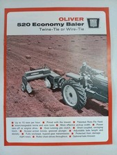 Oliver 520 Economy Baler Twine Or Wire  Tractor Dealers Sales Brochure  1967 picture