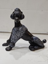 Vintage Mid Century Royal Haeger  Poodle Statue Black & Blue8