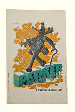 Vintage French Parker Rustproofing Advertising Postcard Mechanical Tool Figure picture