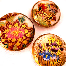 Antique Hand Painted Satsuma Porcelain Buttons picture