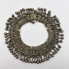 Antique Ethnic Bedouin Yemen Silver Brass Ankle Bracelet Belly Dance 11.22 in picture