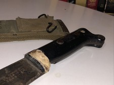 MTB-True Temper TT-18 1942 USA Military Machete w/ US BM Co 1942 Canvas Scabbard picture