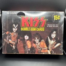 KISS Donruss Series 1 Bubble Gum trading cards sealed Box 36 Packs 1978 picture