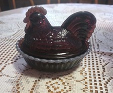 Vintage ~ VERY RARE~ Westmoreland~Amethyst Slag Covered Rooster~Marked~Stunning  picture