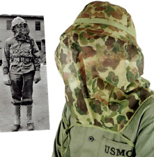 Authentic 1943 WWII USMC Mosquito Net Helmet Cover Jungle Camo Mildew Resistant picture