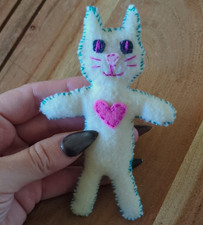 Hand-Stitched Felt Cut One Of A Kind Folk Art Cat picture