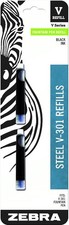 Steel, V-Refill Fountain Pen Ink Cartridge Refill, 0.7mm Fine Point, Black Ink, picture