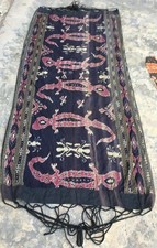 Vintage Hand Woven Indonesian Ikat Cloth West Samba Ikat Textile 4x8 ft picture