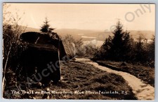 Blue Mountain Lake, NY: RPPC The Trail on Blue Mountain vtg New York Postcard picture