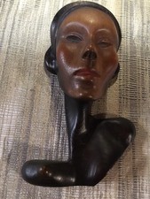 Vintage Wood Carving Beautiful African Woman Bust Abstract picture